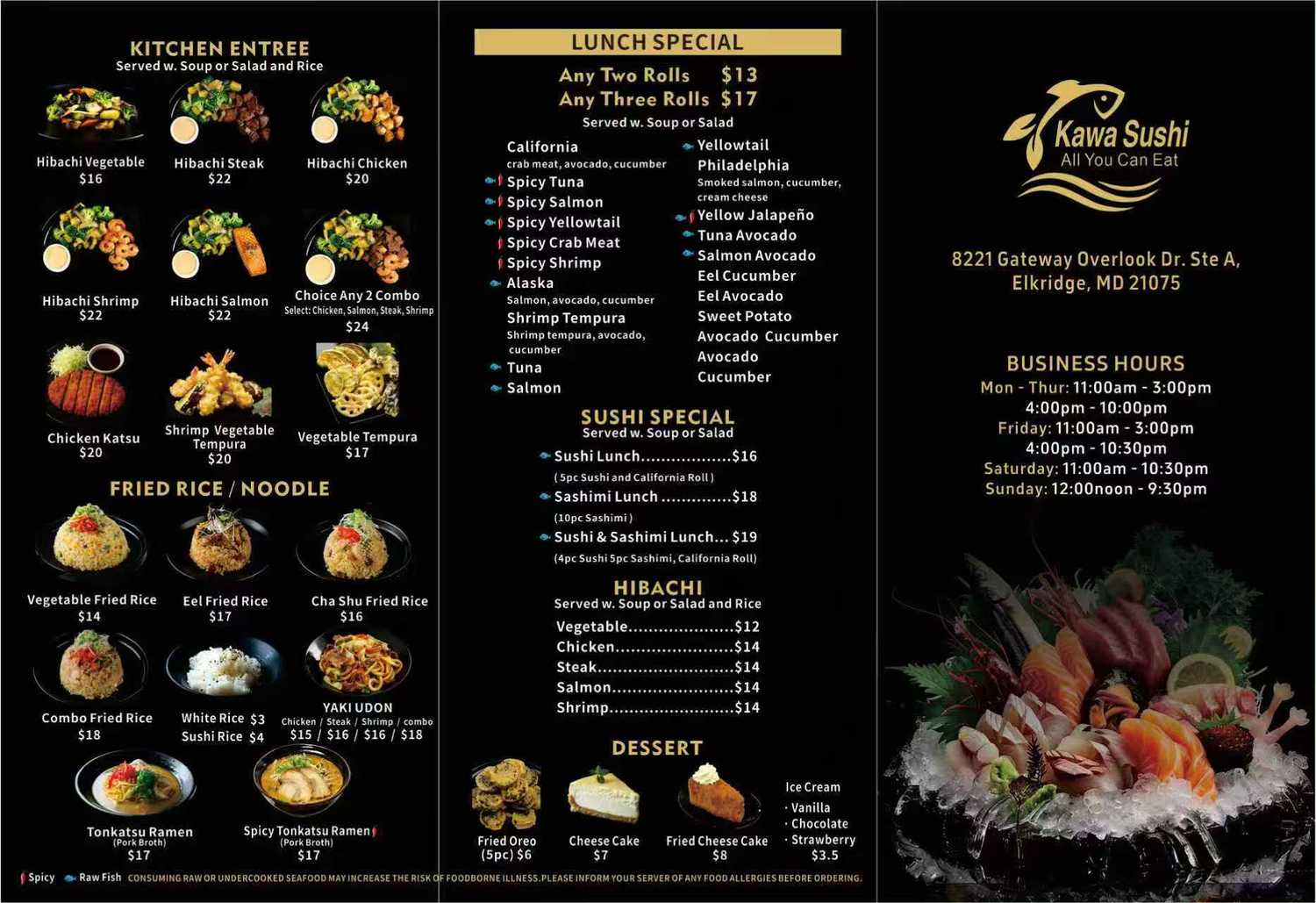 Restaurant menu 2, detailed description provided below